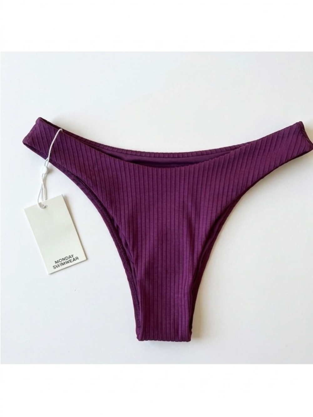 MONDAY Swimwear Byron Bottom Eggplant Maroon Bikini Bottoms Only NWT Medium